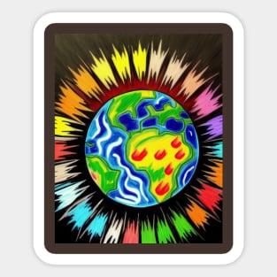 A colorful planet Sticker